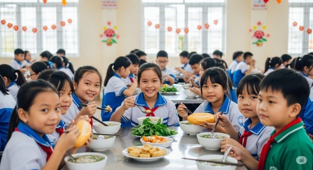 Kiểm soát bữa ăn học đường là yếu tố quan trọng trong phòng chống béo phì. Ảnh minh họa