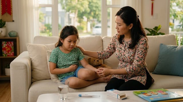 Nhiều trẻ thường xuyên đau bụng nhưng không phát hiện bệnh lý, có thể là đau bụng chức năng - Hình minh họa