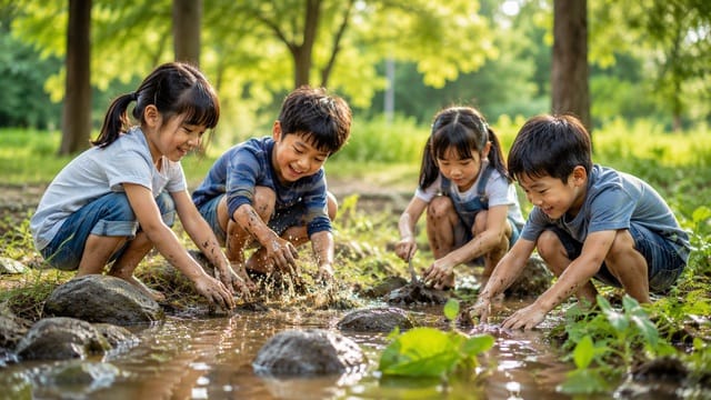 Trẻ em vui chơi ngoài trời, tiếp xúc với thiên nhiên có thể giúp hệ miễn dịch phát triển đa dạng và cân bằng hơn