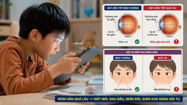 Mắt có nguy cơ lác ẩn do nhìn gần điện thoại và máy tính bảng
